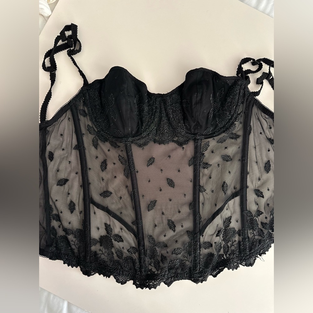 La perla vintage Elegant Black Lace Bustier - Picture 4 of 11